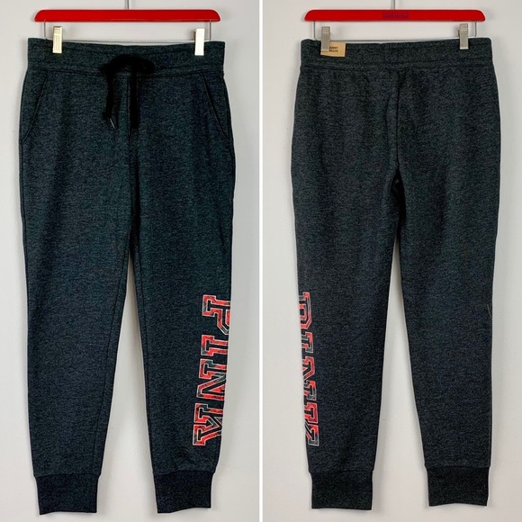 NWT Small PINK Victoria’s Secret Skinny Fleece Joggers Plaid Lounge Athleisure - Picture 4 of 9